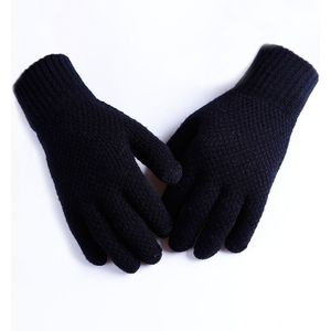 Mode Winter Acryl Knit Warm Touch Telefoon Screen Fietshandschoenen Mannen Buitensporten Rijden Run Soild Handschoenen A48