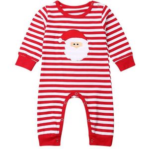 Pasgeboren Baby Jongens Meisjes Gestreepte Kerst Kostuums Lange Mouw Rompertjes Jumpsuit Een Stuk Xmas Kleding