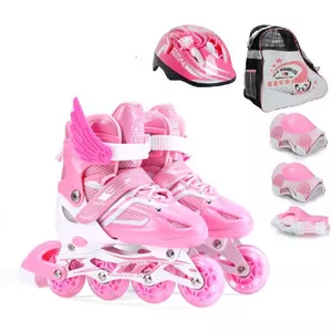Rolschaatsen Voor Kinderen en Tieners - Verstelbare Inlineskates met elk 4 wielen - Retro Rolle Skates voor Meisjes en Jongens (Purple Mermaid, M 34-37