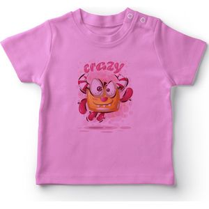 Angemiel Baby Candy Eenhoorn Crazy Monster Meisje Baby T-shirt Roze