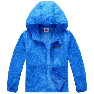 Zomer Waterdicht Sneldrogende Kind Jas Anti-Uv Ademend Blauw Baby Jongens Dunne Jassen Hooded Kids Outfits Voor 98-152Cm