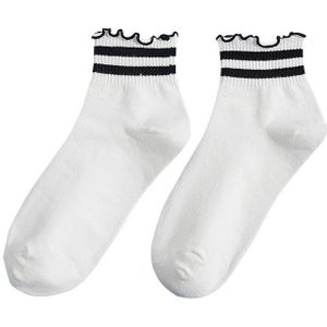 Vrouwen Sokken Rood Hart Prints Polka Dot Sokken Gestreept Wit Zwart Leuke Ruche Korte Sokken Katoen Ongedwongen Sok Dames Sox voor Meisjes