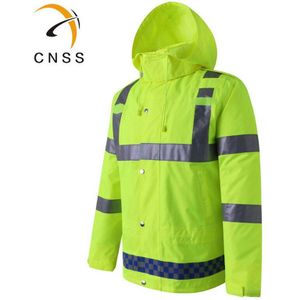 Regenjas Mannen Waterdichte Regenjas Jas Mannen Hi Vis Werkkleding Jas Winter Donsjack Mannen Jas Warme Veiligheid Reflecterende Kleding