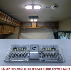 6W Dual Rechthoekige Plafondlamp Met Touch Functie Dimmer 12V Dc Boot/Marine Dak Lamp Interieur spotlight Campers Caravans