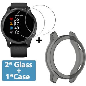 2 + 1 Protector Case + Screen Protector Voor Garmin Venu Smart Watch Soft Tpu Beschermhoes Shell Gehard Glas Film