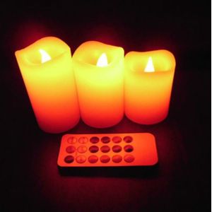3 Stks Veranderd Kleur Afstandsbediening Elektrische Kaarsen Vlamloze LED Stompkaars Cup Thee Licht voor Bruiloft Verjaardag Home Decor