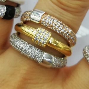 Godki Trendy 3Bands Mix Big Statement Ring Voor Vrouwen Cubic Zirkoon Vinger Ringen Kralen Charm Ring Bohemian strand Sieraden