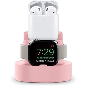 2 In 1 Siliconen Apple Horloge Stand Ontworpen Voor Apple Horloge 5 4 3 2 1 Compatibel Met Alle Series 44Mm 42Mm 40Mm 38Mm