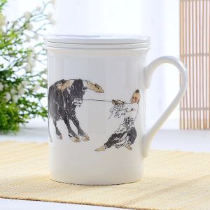 400 ML Porselein thee mok handgeschilderd kopjes en mokken met filter cover keramische kung fu mark home office drinkware