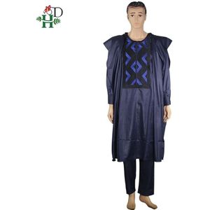 H & D Afrikaanse Kleding Mannen Agbada Pak Traditionele Plus Size Cover Shirt Broek Set Ankara Dashiki Mannen Wedding Robe ensembles PH3060