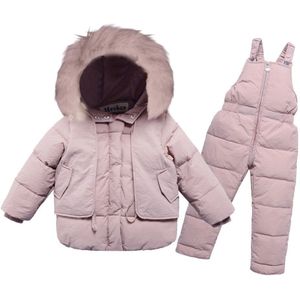 Kids Kleding Meisjes Jongens Down Jas Kinderen Warm Snowsuit Bovenkleding + Romper Kleding Set Russische Kinderen Winter Jassen