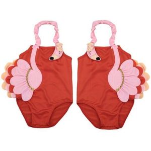 Peuter Kids Baby Meisjes Bikini Leuke 3D Flamingo Zwemmen Cosutme Bikini Badpak Badmode Oranje