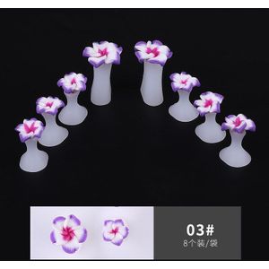 8 Stks/zak Compact En Te Dragen Siliconen Nail Teen Separator Daisy Paars Gouden Bloem Shape Nail Teen Separator set D242
