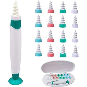 Oor Reiniger Met 16 Vervanging Heads Zuignap Spiraal Oorsmeer Removal Tool Set K1KB
