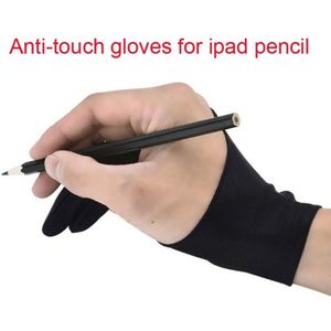 2-Vinger Tablet Tekening Anti-Touch Handschoenen Voor Ipad Pro 9.7 10.5 12.9 Inch Potlood
