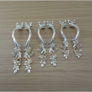 1 Pcs Antiek Zilver Art Bloemen Meubels Hardware Handvatten Pull Keukenkasten Deur Lade Kast Kast Trek Deurknoppen