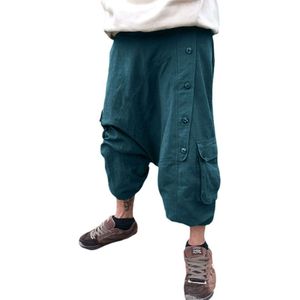 Mannen Groen Harembroek, Casual Bloeiers Aladdin Losse Broek Voor Yoga Meditatie Outdoor