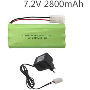 2800Mah 7.2V Oplaadbare Batterij Met Lader Pack Batterij Nimh 7.2V Aa Nimh Batterij Voor Afstandsbediening Elektrische speelgoed Tool Boot