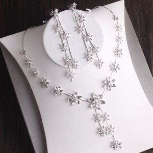 Barokke Verzilverd Crystal Leaf Bridal Sieraden Sets Strass Crown Tiara Choker Ketting Earring Afrikaanse Kralen Sieraden Set