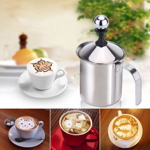 400 ml Melkopschuimer Roestvrij Stalen Dubbele Mesh Melkschuimer DIY Fancy Wit Coffe Creamer voor Cappuccino Latte