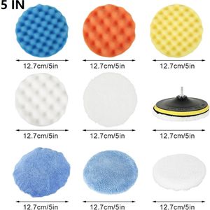 11Pcs 5/7 Inch Auto Buffing Pads Auto Polijsten Spons Pads Kit Waxen Foam Pad Spons Voor Auto Polijstmachine schuren Waxen