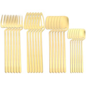 Zoseil Cutlery Set Stainless Steel Dinnerware Rainbow Stainless Steel Spoon Set Fork Spoon Knife Steel Cutlery Dinnerware Set