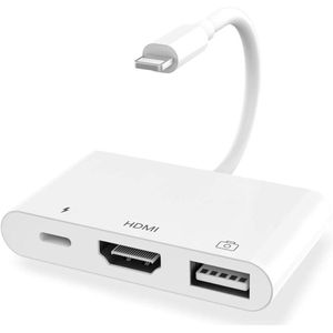 Hdmi Adapter Voor Lightning Naar Opladen Av Hdmi/Hdtv Tv 1080P Digitale Usb Kabel Voor Iphone 8X11 Ios 14 Otg Hdmi Kabel Adapter