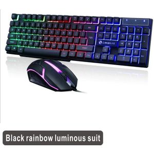 Usb Wired Gamer Muis En Toetsenbord Gaming Keycaps Rgb Lichtgevende Led Backlit Ergonomie Multimedia Gamer Toetsenborden Voor Pc Computer
