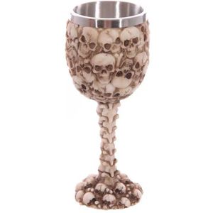 Gothic Resin Stainless Steel Skull Skeleton Goblet Tribal Skull Halloween Party Decorative Whiskey Cup Cocktail Glasses