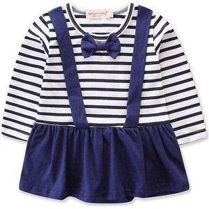 Pasgeboren Baby Meisjes Jongens Zus Broer Bijpassende Bodysuit Bodysuit Jurk Little Sailor Blauwe Streep Shirt Jurk Tweeling Outfit Set