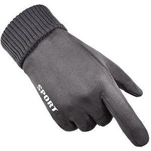 Heren Unisex Lederen Handschoenen Touch Screen Gevoerd Rijden Warme Handschoenen Winter Warme Wanten Mannelijke Outdoor Sport Vinger Handschoenen Voor Mannen