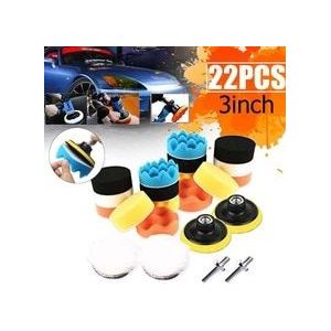 22Pcs Auto-Polijsten-Pad 3 Inch Golf Spons Polijsten Waxen Pad Kit Voor Auto Polijstmachine Met M10 boor Adapter Verwijdert Krassen
