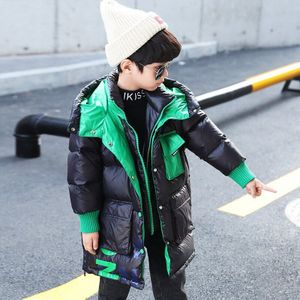 110-160 Cm Winter Jongens Mode Een Stuk Hooded Parka Baby Kids Kinderen Dikke Warme Jas Bovenkleding Jas