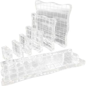 7 Stks/set Transparant Acryl Clear Stempel Blok Pad Scrapbooking Diy Handgemaakte Te
