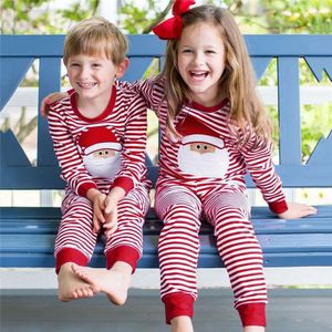 Kerst Pyjama Home Service Set Peuter Baby Meisjes Kerst Santa Gestreepte Tops + Broek Pyjama Nachtkleding Outfits #3O15