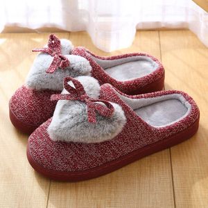 WFL Slippers Vrouwen Winter Indoor Mooie Hart Katoen Slippers Vloer Dikke Bodem Vrouw Schoenen Paar Schoenen Mannen Slippers