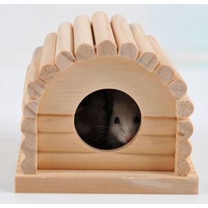 Mini Kleine Huisdier Houten Huis Kooi Winter Winddicht En Warm Nest Grot Voor Muis Hamster Eekhoorn Baby Case
