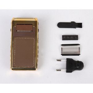Elektrische Scheerapparaat Leather Shell Oplaadbare Brood Trimmer Voor Mannen Waterdichte 2 In 1 Professionele Neergaande Scheerapparaat D43