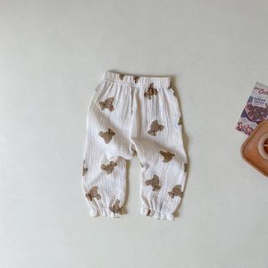 Milancel 2022 Zomer Baby Broek Linnen Jongens Broek Schattige Beer Meisjes Zachte Broek