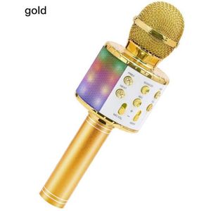 WS858 Professionele Bluetooth Draadloze Microfoon Luidspreker Handheld Microfoon Karaoke Mic Ktv Muziek Speler Zingen Recorder