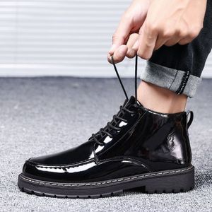 Mannen Laarzen Winter Enkellaarsjes Mannen Lederen Hoge Top Klittenband Werk Botas Mannen Schoenen Outdoor Sneakers Plus maat 65