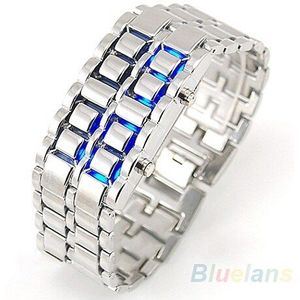 Mannen Vrouwen Lava Rvs Led Digitale Quartz Armband Horloge Elektronica Luxe Business Eenvoudig