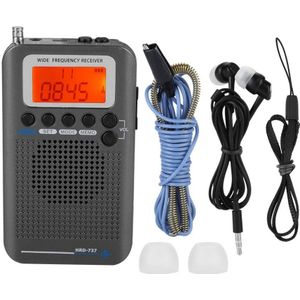 Radio Draagbare Fm Am Sw Radio Vhf Cb 30-223Mhz 25-28Mhz Air 118-138mhz Met Dual Wekker Vliegtuigen Fullband Vhf