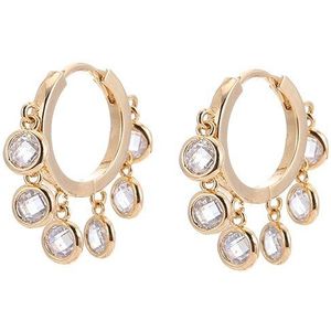 Vrouwen Kleine Hoepel Oorbellen Goud Zilver Plated Hoops Cz Kristal Kralen Earring Mode-sieraden Trend Oor accesorios