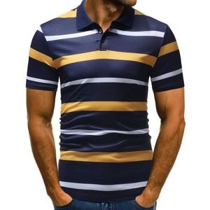 Mode Mannen Gestreepte Polo Shirts Mooie Zomer Desiger Mannelijke Klassieke Business Katoen Korte Mouw Ademend Polo Shirts Top