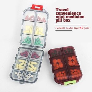 Geneeskunde Pillendoosje Tablet Drug Dispenser Divider Voor Reizen 12 Grids Kleur Willekeurige