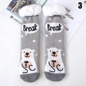 Winter Lange Thicken Fleece Gevoerde Sokken Vrouwen Zachte Warme Fuzzy Cartoon Floor Slipper Sokken SDFA88