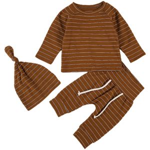 Baby Meisjes Jongens Korte/Lange Mouw T-shirt Top Effen Kleur Broek Unisex 2Pcs Geribbelde Pyjama Kleding Set 0-4Y