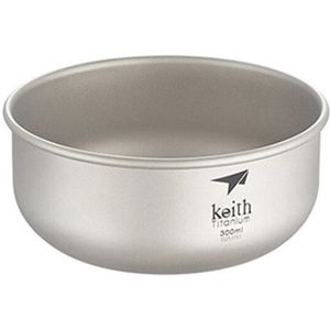 Keith Titanium Kom Outdoor Wandelen Reizen Picknick Servies Draagbare Camping Kom Ultralight 42g 300 ml Ti5332