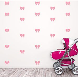 Meisje Kamer Decoratie Leuke Zoete Bows Vinyl Muursticker Kids Kinderkamer Accessoires Behang Vinyl Grafische Bows Patroon Decal